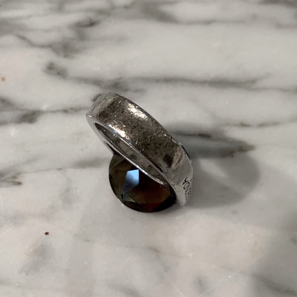 Pianegonda smoky quartz luxury Italian silver statement ring 7 - Picture 5 of 5